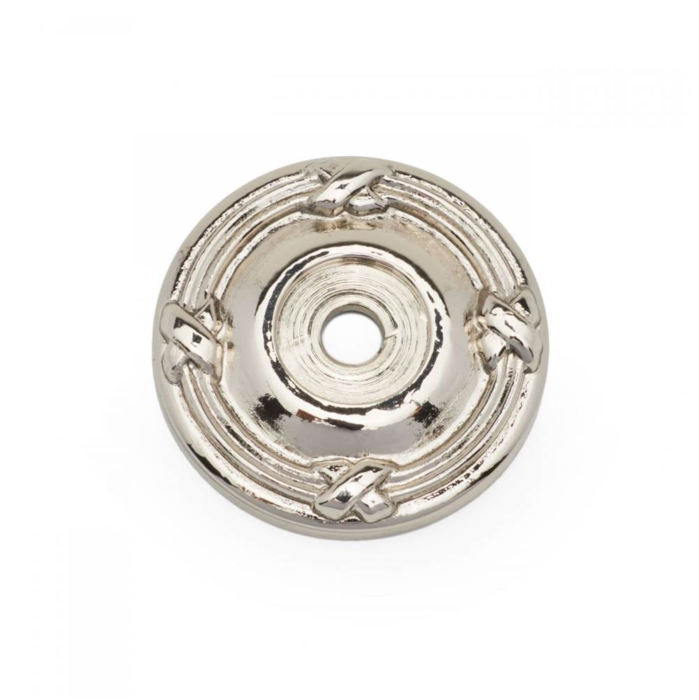 RK International - Line and Cross Knob Backplate - Polished Nickel
