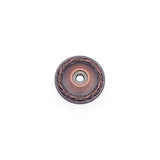 RK International - Flat Deco-Leaf Knob Backplate - Distressed Copper