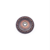 RK International - Flat Deco-Leaf Knob Backplate - Distressed Copper