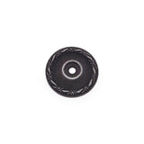 RK International - Flat Deco-Leaf Knob Backplate - Distressed Nickel