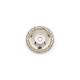 RK International - Flat Deco-Leaf Knob Backplate - Polished Nickel