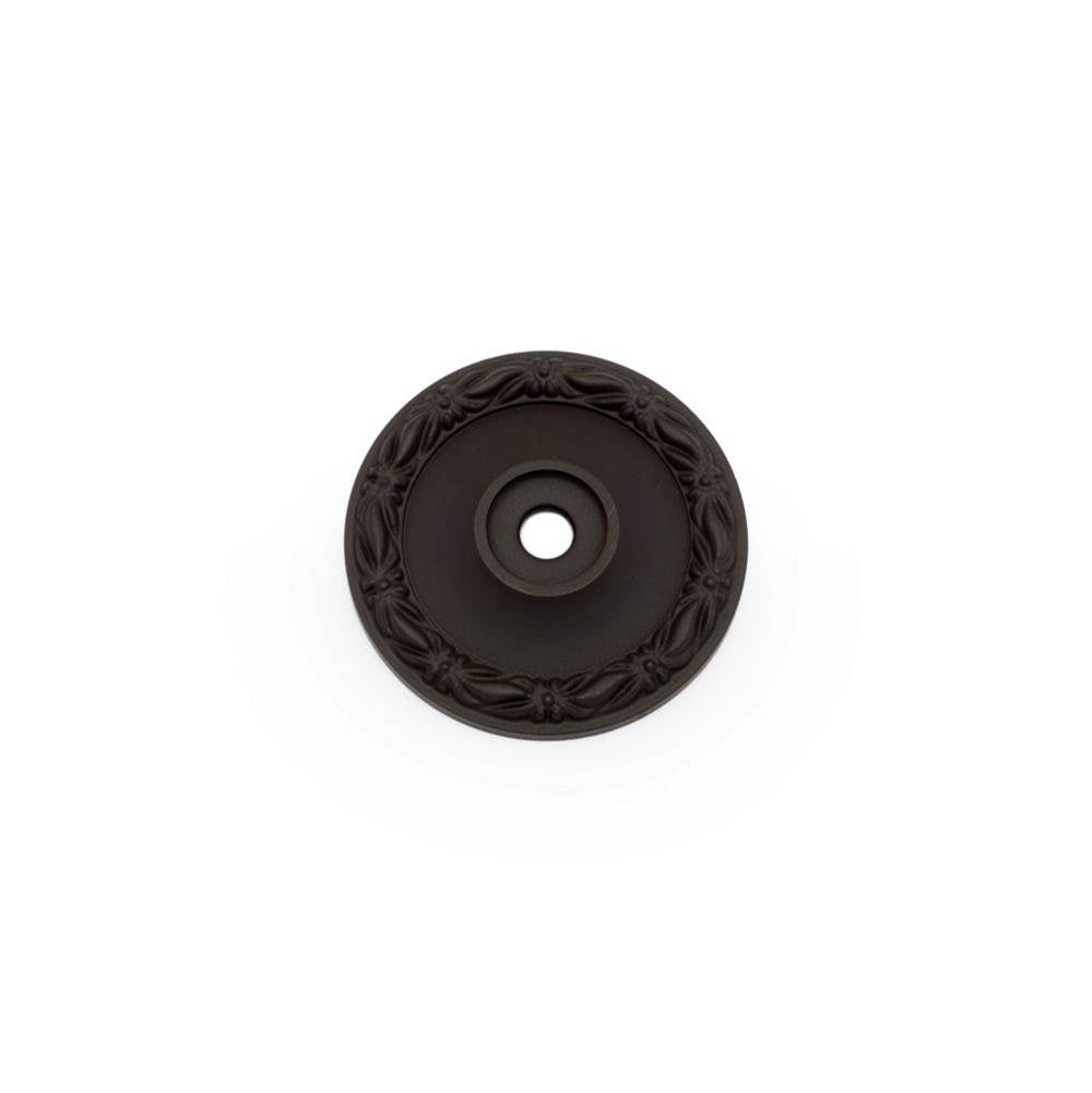 RK International - Flat Deco-Leaf Knob Backplate - Oil Rubbed Bronze
