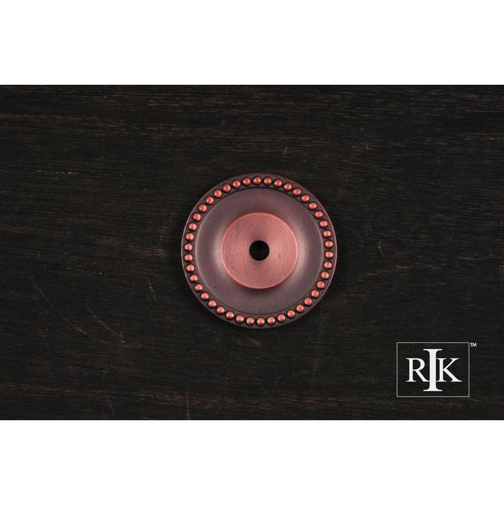 RK International - Beaded Single Hole Backplate - Distressed Copper