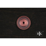 RK International - Beaded Single Hole Backplate - Distressed Copper