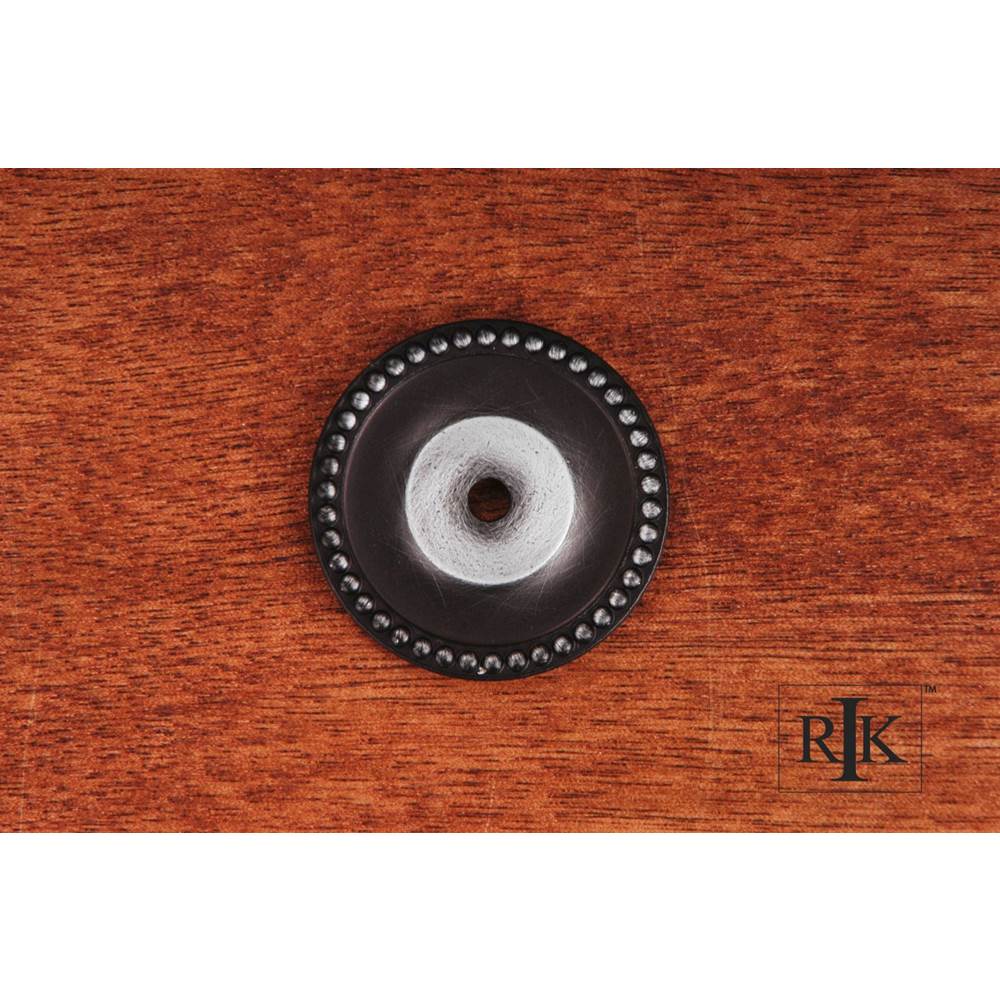 RK International - Beaded Single Hole Backplate - Distressed Nickel