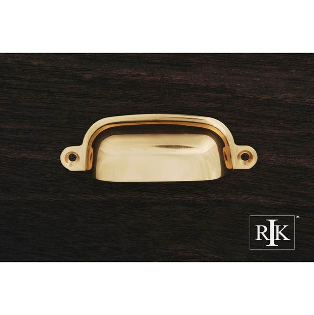 RK International - Flat Box Cup Pull - Polished Brass