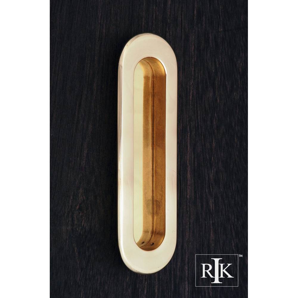 RK International - Thick Oval Flush Pull - Polished Brass