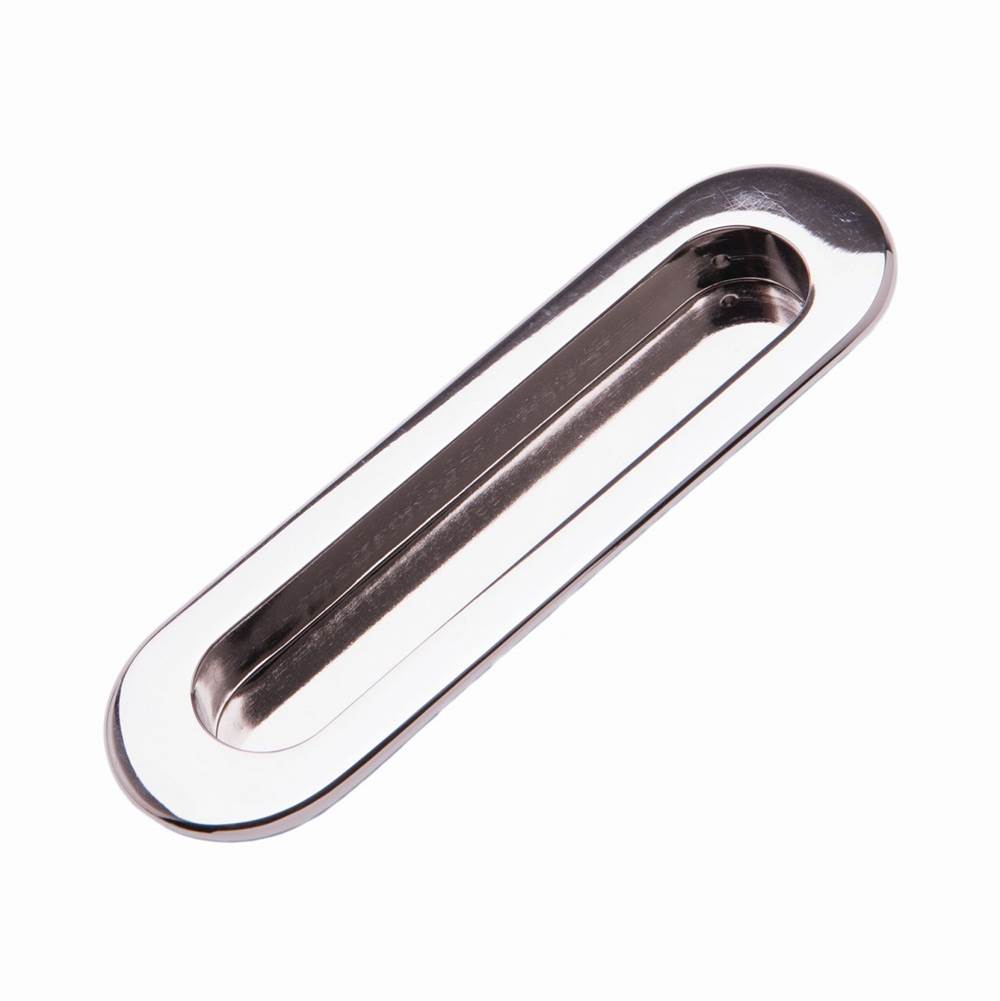 RK International - Thick Oval Flush Pull - Polished Nickel