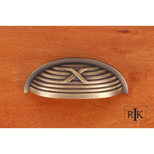 RK International - Lines and Single Cross Rounded Cup Pull - Antique English