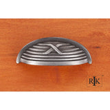 RK International - Lines and Single Cross Rounded Cup Pull - Distressed Nickel