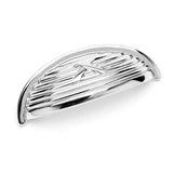 RK International - Lines and Single Cross Rounded Cup Pull - Polished Nickel