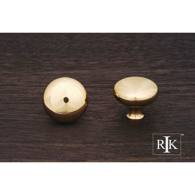 RK International - Thin Mushroom Knob - Polished Brass