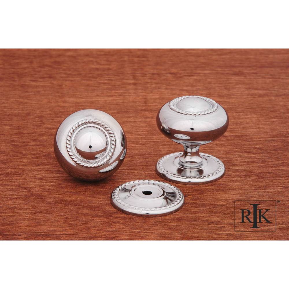 RK International - Large Rope Knob with Detachable Back Plate - Chrome