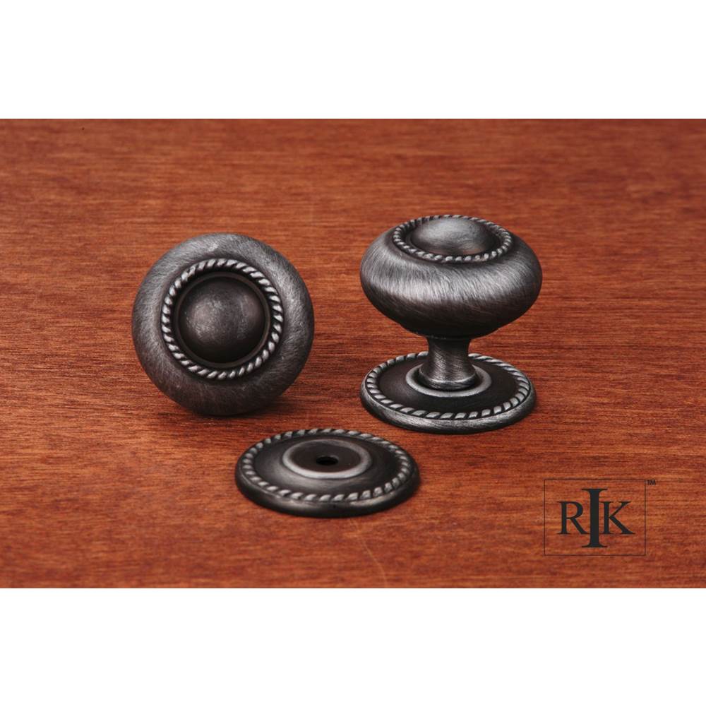 RK International - Large Rope Knob with Detachable Back Plate - Distressed Nickel