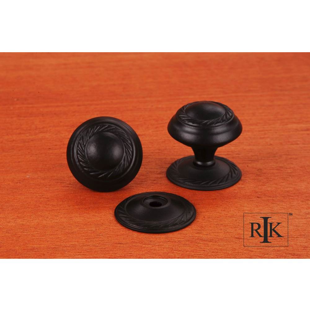 RK International - Small Rope Knob with Detachable Back Plate - Black