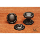 RK International - Flat Rope Knob with Detachable Back Plate - Distressed Nickel