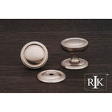 RK International - Flat Rope Knob with Detachable Back Plate - Satin Nickel