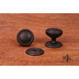 RK International - Flat Rope Knob with Detachable Back Plate - Oil Rubbed Bronze