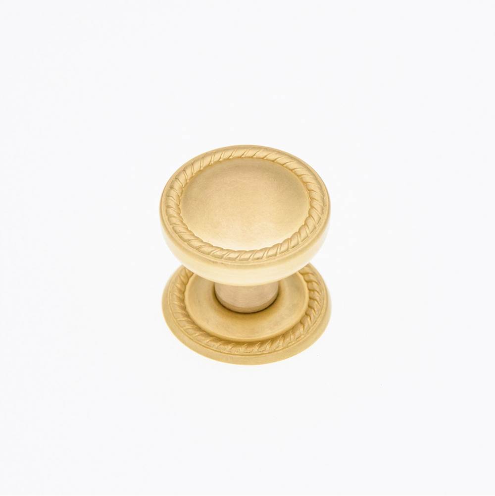 RK International - Flat Rope Knob with Detachable Back Plate - Satin Brass