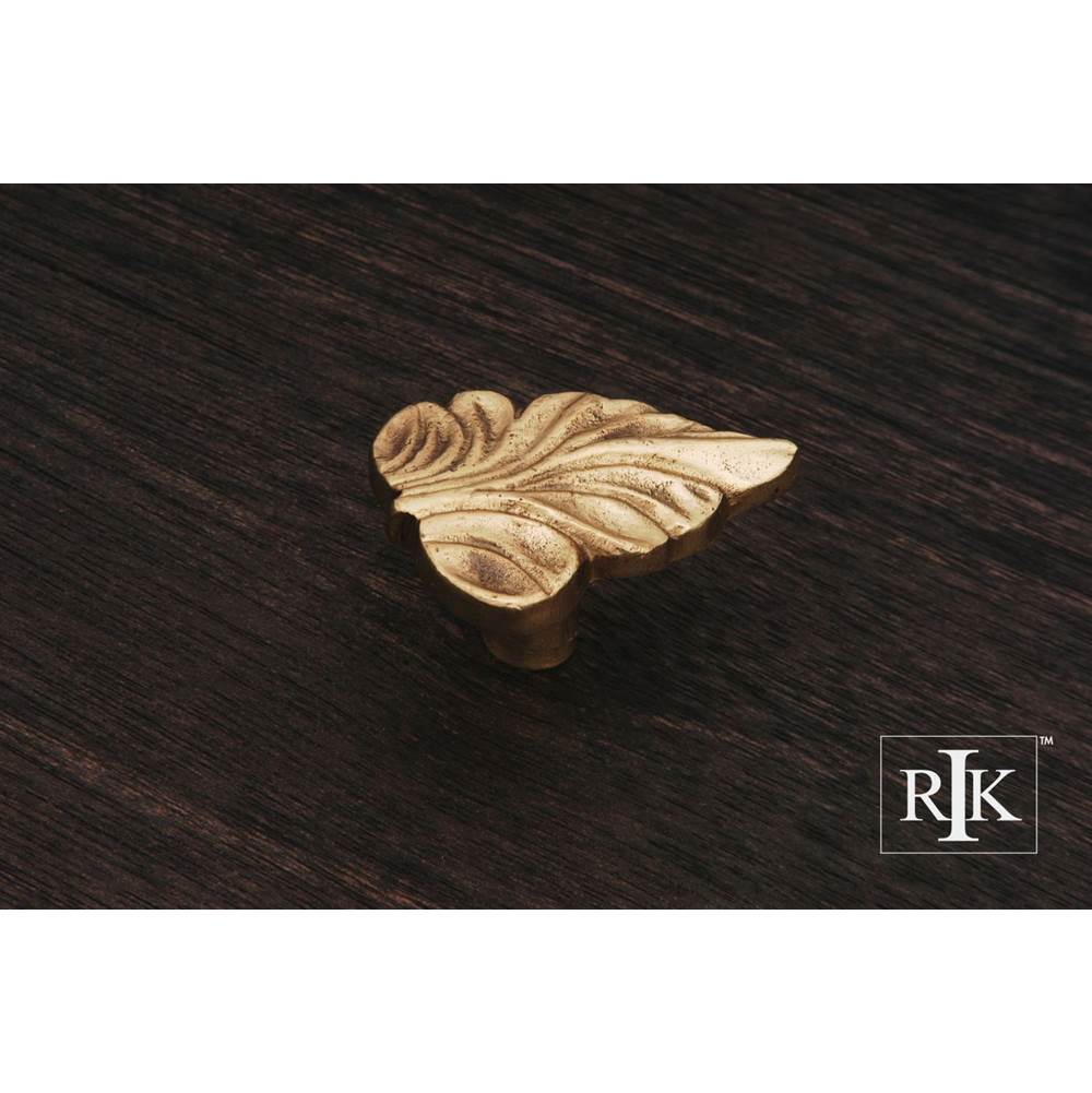 RK International - Leaf Knob - Polished Brass