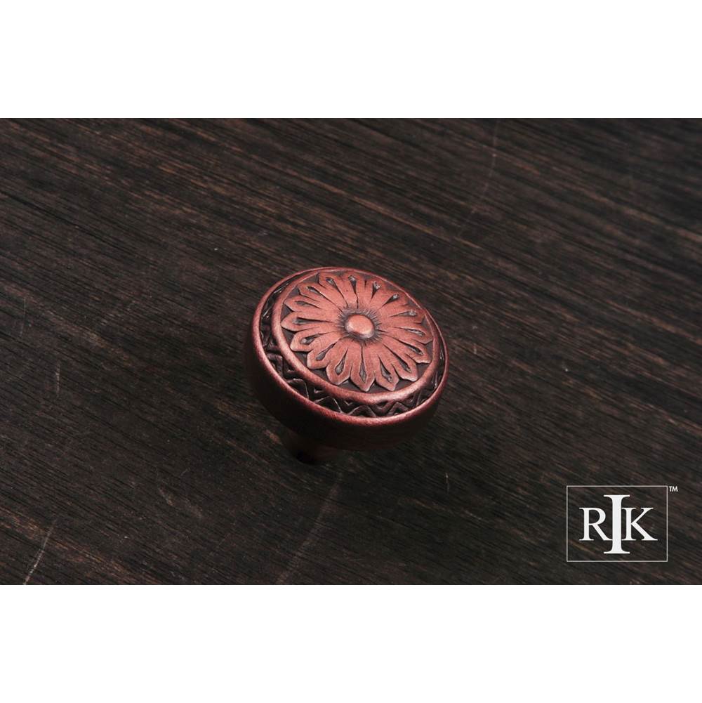RK International - Flowery Ornate Knob - Distressed Copper