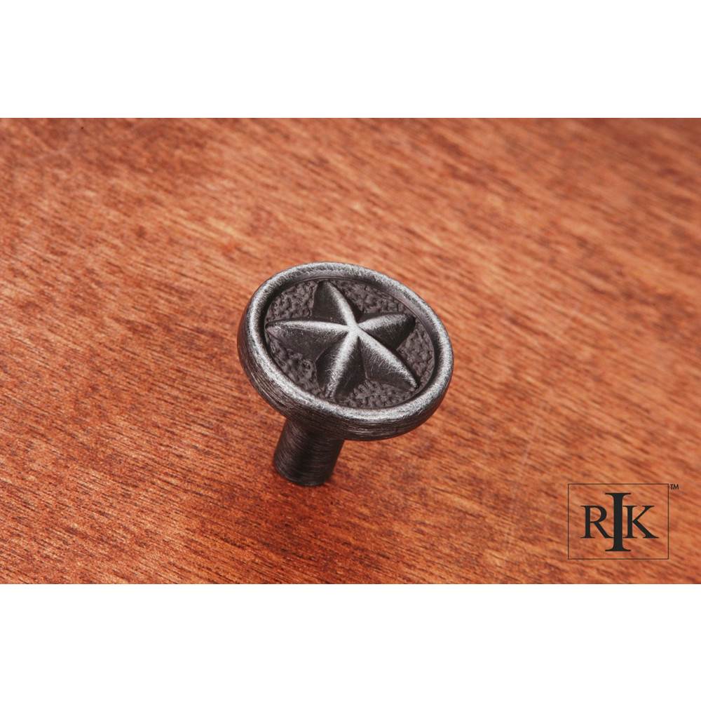 RK International - Rugged Texas Star Knob - Distressed Nickel