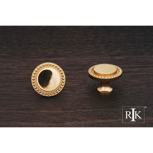 RK International - Beaded Knob - Polished Brass