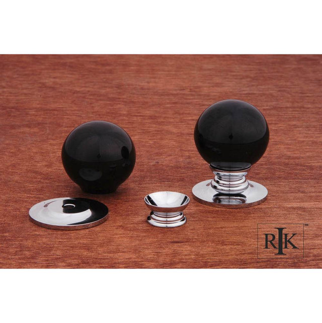 RK International - Large Globe Porcelain Knob - Black,Chrome