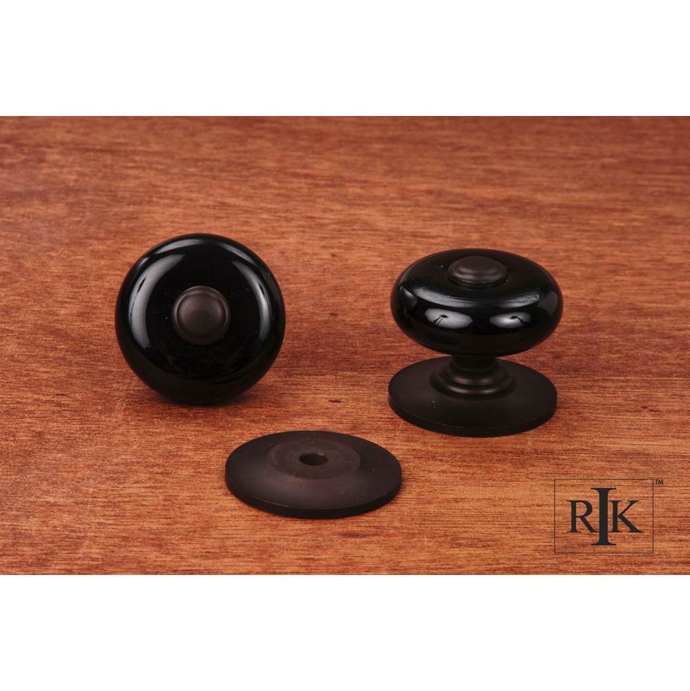 RK International - Large Porcelain Knob with Tip - Black,Oil Rubbed Bronze