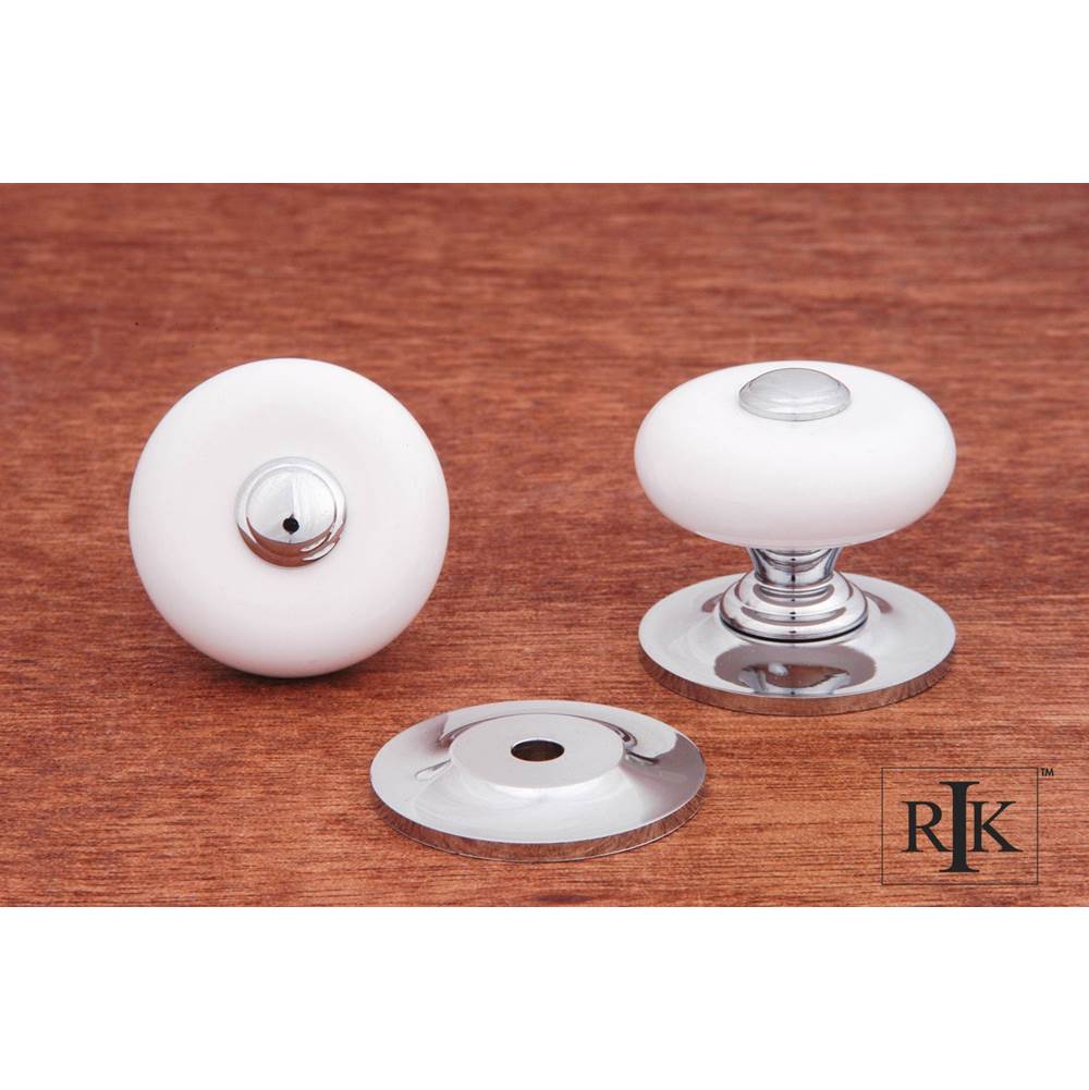 RK International - Large Porcelain Knob with Tip - White,Chrome