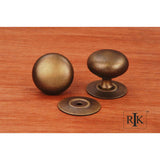RK International - Large Plain Knob with Detachable Back Plate - Antique English