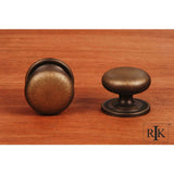 RK International - Large Solid Plain Knob with Backplate - Antique English