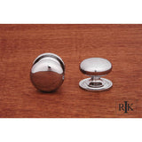 RK International - Large Solid Plain Knob with Backplate - Chrome