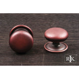 RK International - Large Solid Plain Knob with Backplate - Distressed Copper