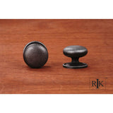 RK International - Large Solid Plain Knob with Backplate - Distressed Nickel