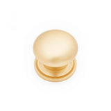 RK International - Large Solid Plain Knob with Backplate - Satin Brass