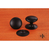 RK International - Large Plain Knob with Detachable Back Plate - Black