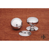 RK International - Large Plain Knob with Detachable Back Plate - Chrome