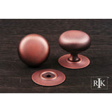 RK International - Large Plain Knob with Detachable Back Plate - Distressed Copper