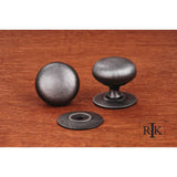 RK International - Large Plain Knob with Detachable Back Plate - Distressed Nickel