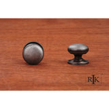 RK International - Small Solid Plain Knob with Backplate - Distressed Nickel