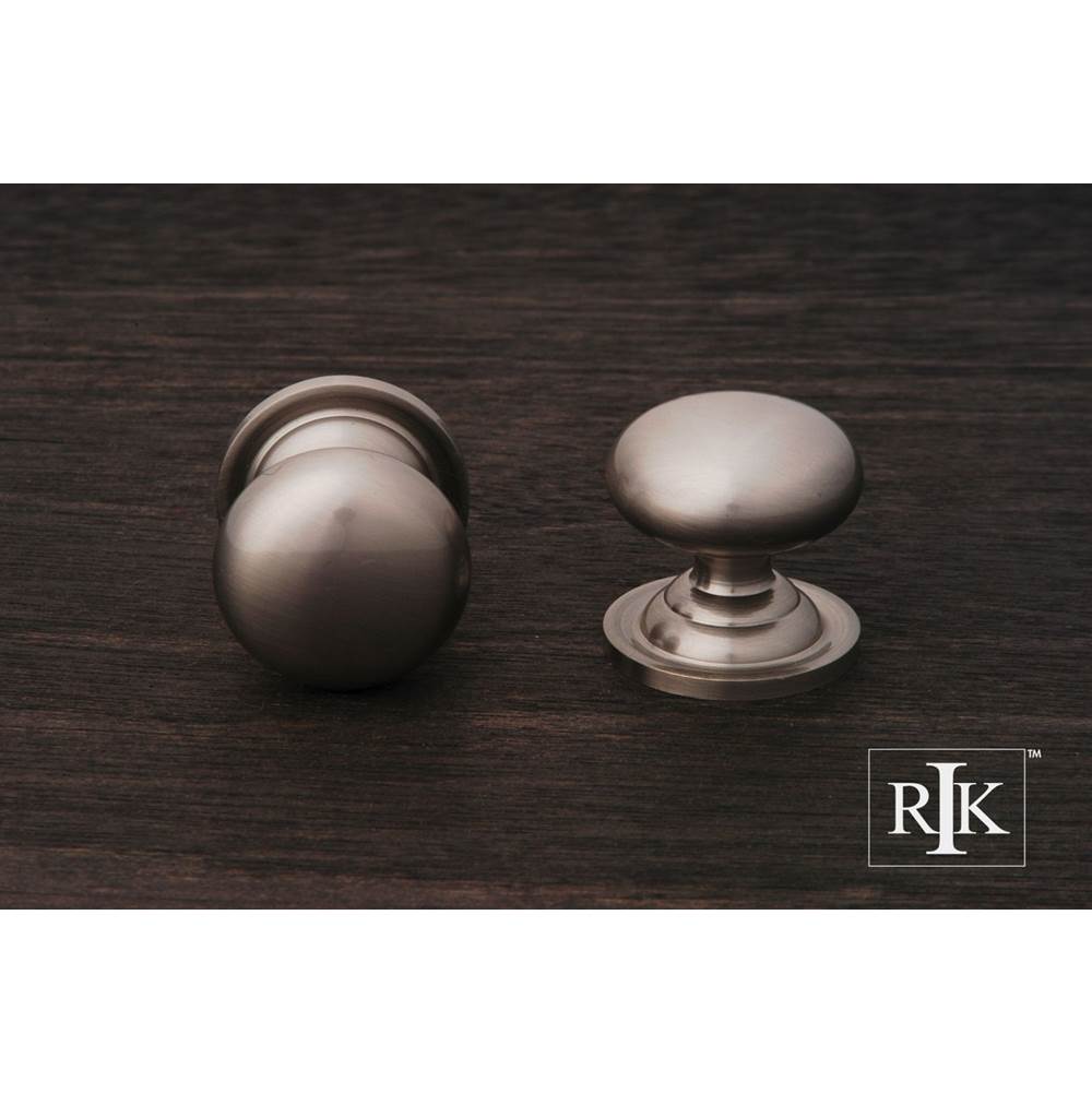 RK International - Small Solid Plain Knob with Backplate - Satin Nickel