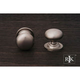 RK International - Small Solid Plain Knob with Backplate - Satin Nickel