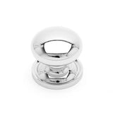RK International - Small Solid Plain Knob with Backplate - Polished Nickel