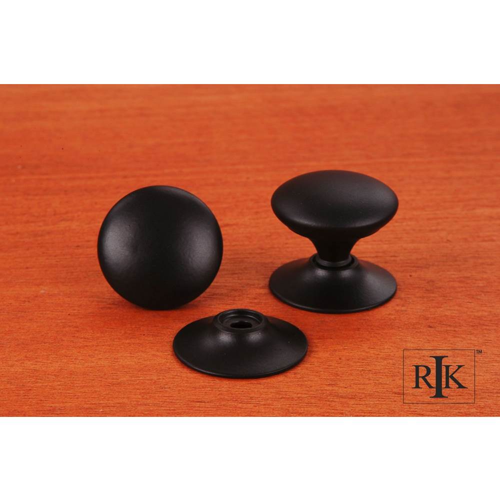 RK International - Small Plain Knob with Detachable Back Plate - Black