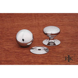 RK International - Small Plain Knob with Detachable Back Plate - Chrome