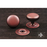 RK International - Small Plain Knob with Detachable Back Plate - Distressed Copper
