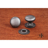 RK International - Small Plain Knob with Detachable Back Plate - Distressed Nickel