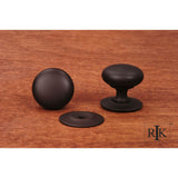 RK International - Small Plain Knob with Detachable Back Plate - Oil Rubbed Bronze