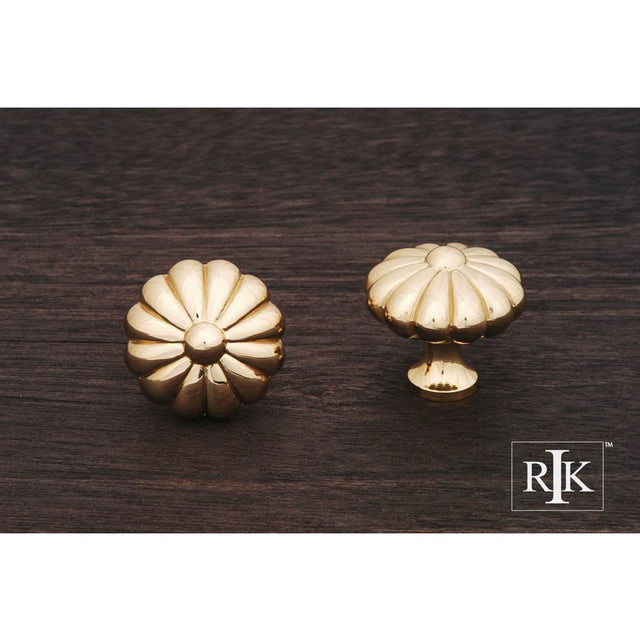 RK International - Large Melon Knob - Polished Brass